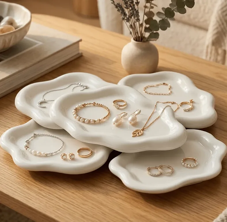 Jewelry Tray Cloud Shape Mini Jewelry Display Plate Jewelry Tray Trinket Dish Watches Keys Storage