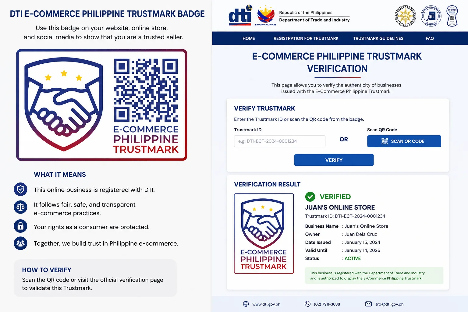 dti e-commerce philippine trustmark qr verification