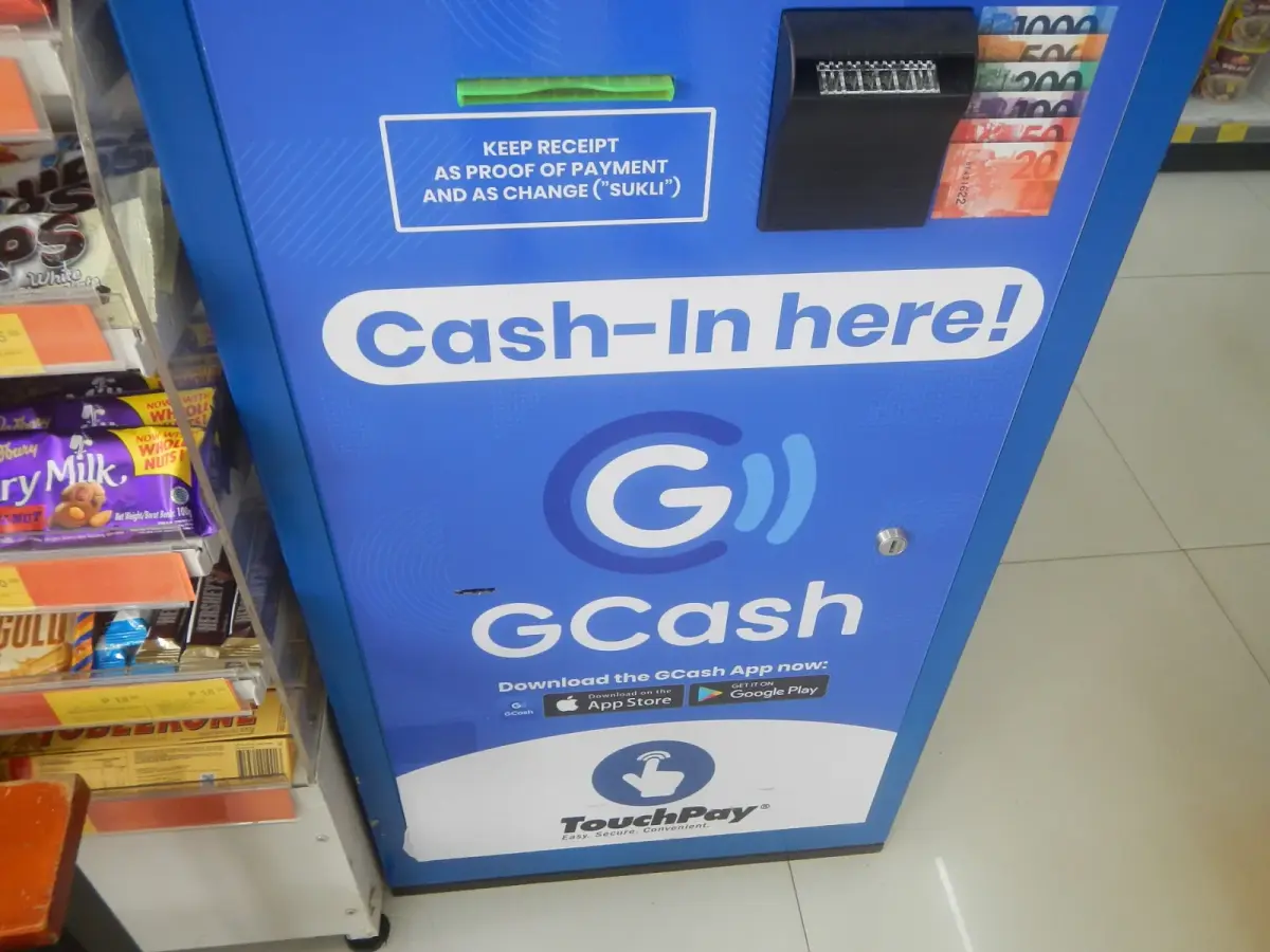 GCash cash-in kiosk inside a convenience store